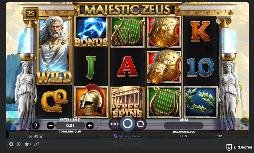 BC.GAME review: the Majestic Zeus game on BC.GAME.