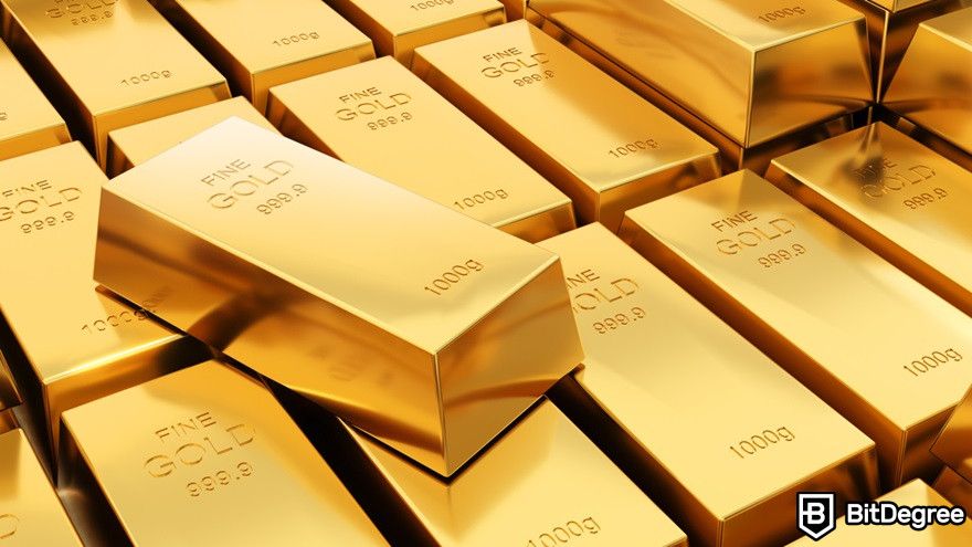 Benefits of cryptocurrency: Gold bars.