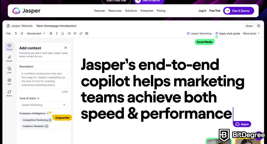 Best AI assistant: Jasper website.