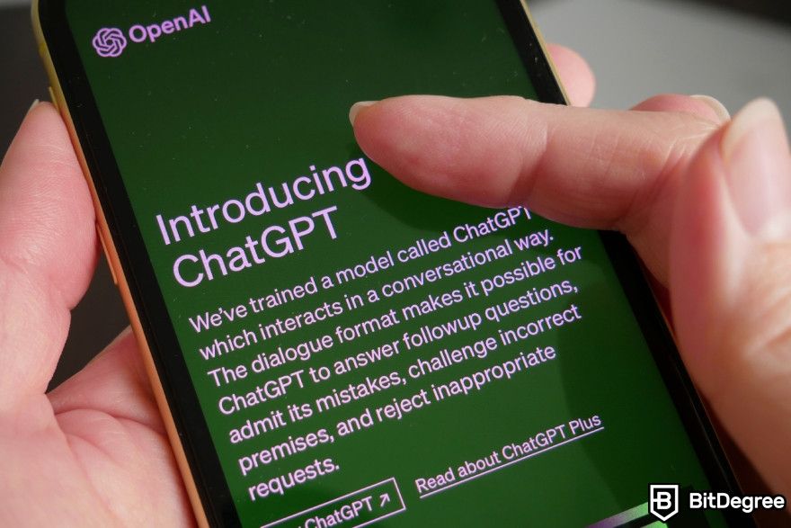 Best AI chatbot: ChatGPT opened on a phone.