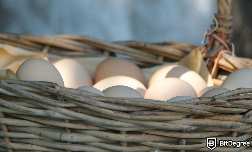 Best AI Crypto Coins: eggs in a basket.