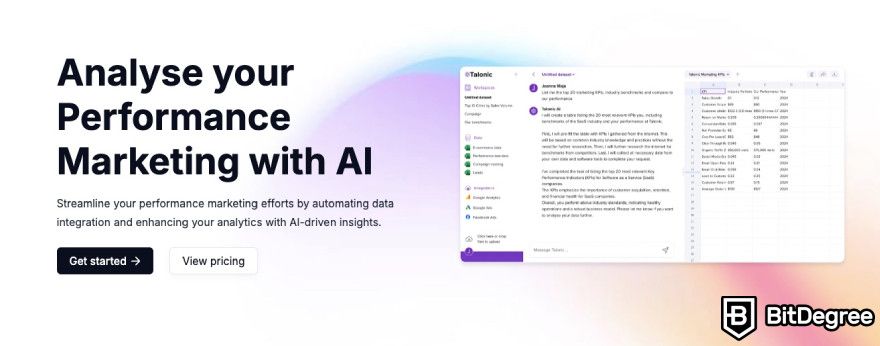 Best AI marketing tools: Talonic marketing feature.