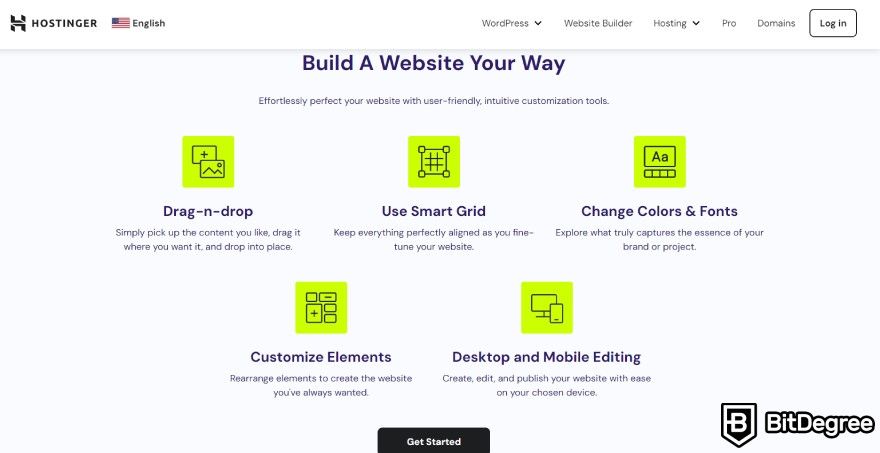 Best AI website builder: Hostinger features.