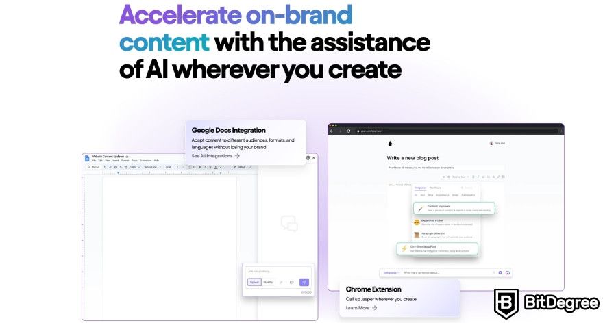 Best AI writer: Jasper AI browser extension.