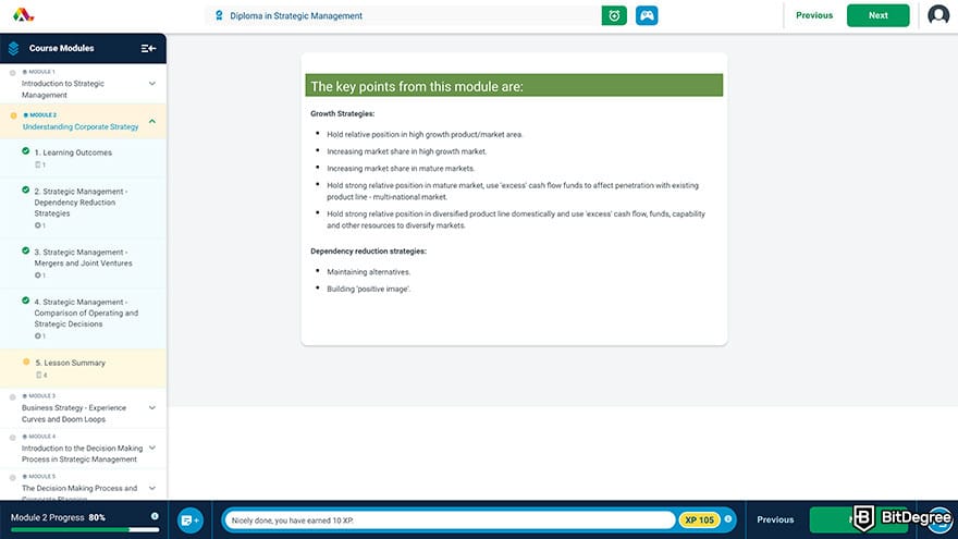 Best Alison courses: stategic management lesson summary.