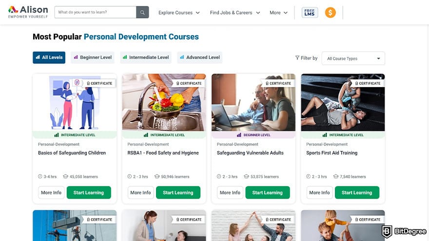 Best Alison courses: personal development courses.