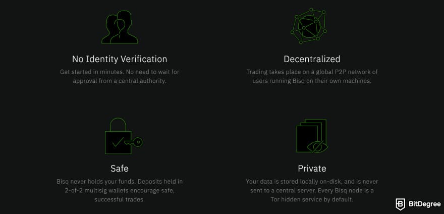 Best altcoin exchange: Bisq values.
