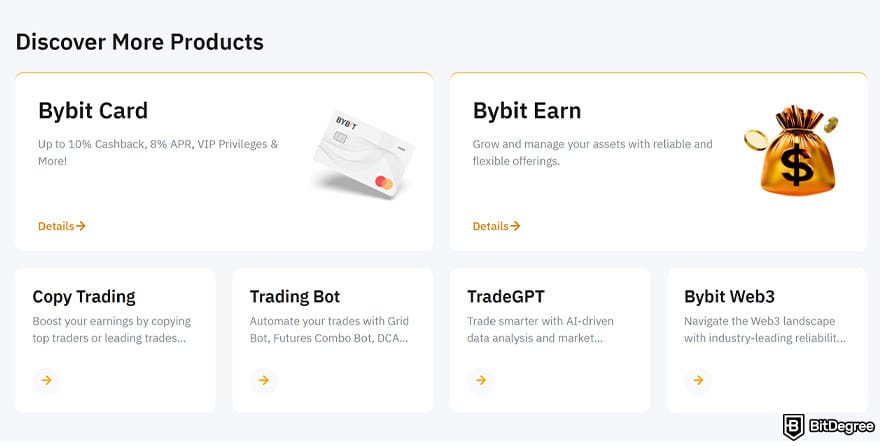 Best altcoin exchange: Bybit products.