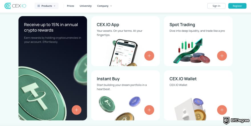 Best altcoin exchange: CEX.IO products.