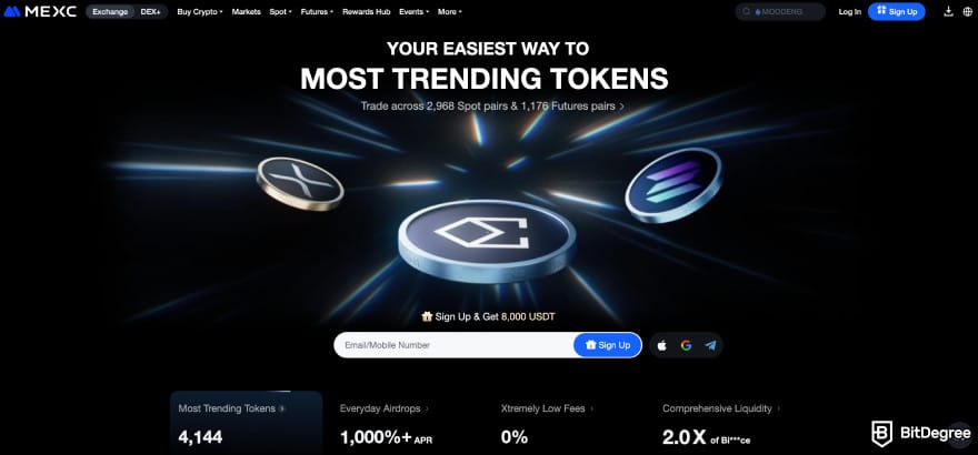 Bursa altcoin terbaik: MEXC.