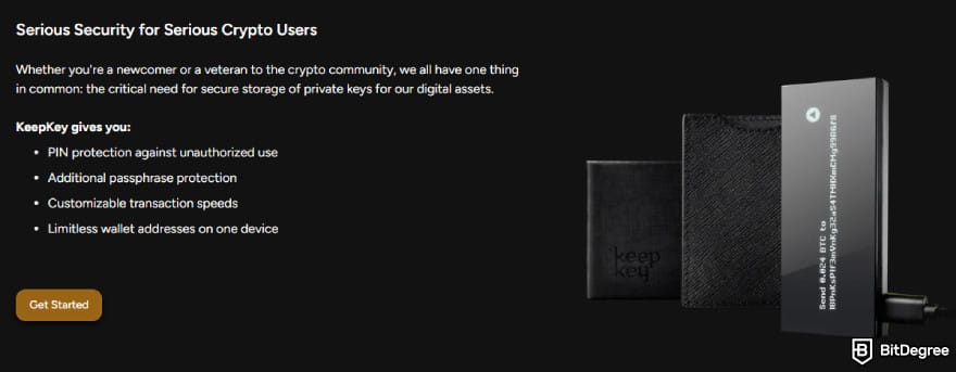 Best altcoin wallets: KeepKey features.