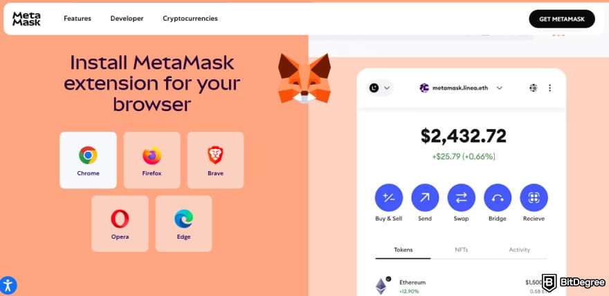 Best altcoin wallets: MetaMask browser extension.