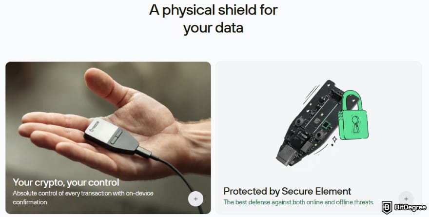 Best altcoin wallets: Trezor Safe 3 security features.