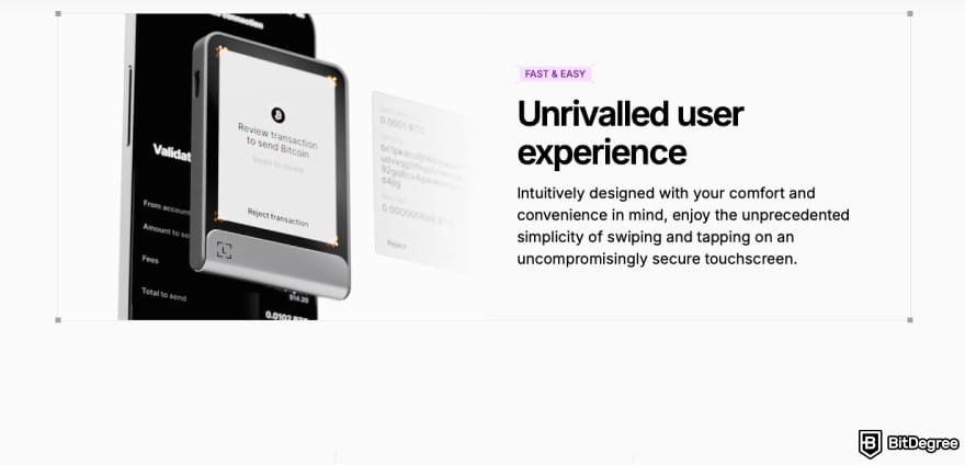 Best AVAX wallet: a screenshot of Ledger Flex feature description.