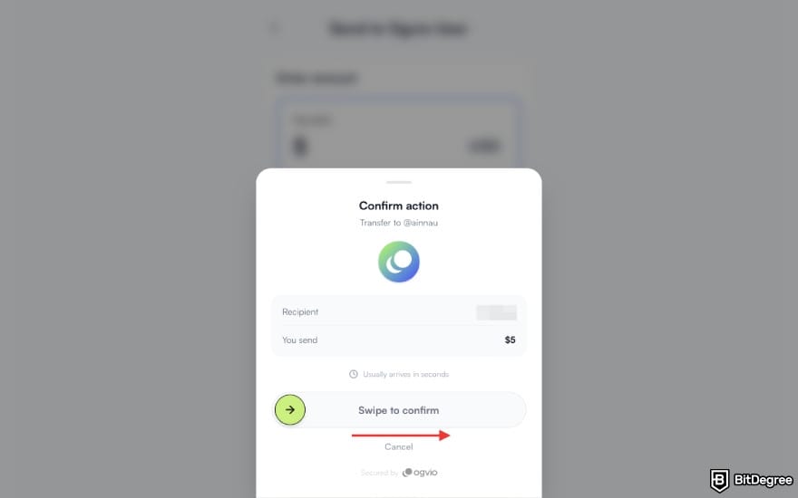 Best bank in India: swipe to the right on Ogvio to confirm the transaction. Best bank in India: swipe to the right on Ogvio to confirm the transaction.