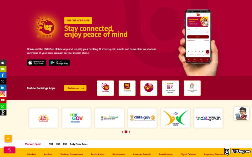 Best bank in India: a screenshot of PNB's mobile app description. Best bank in India: a screenshot of PNB's mobile app description.