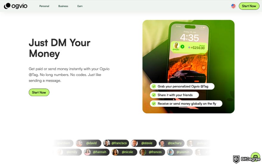 Best bank in Nigeria: a screenshot of Ogvio's P2P transfer description.