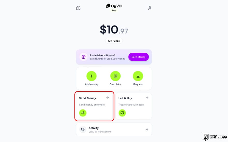 Best bank in Nigeria: click [Send Money] on Ogvio.