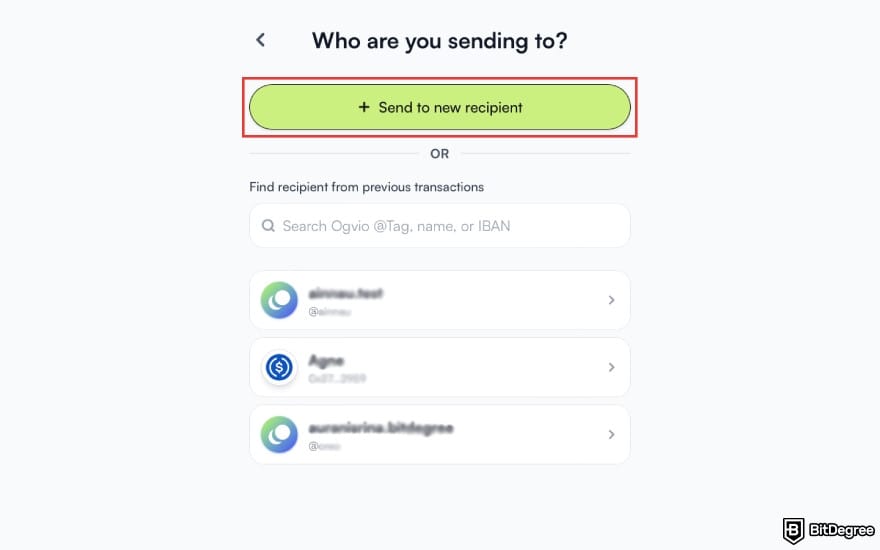 Best bank in Pakistan: click [+ Send to new recipient] on Ogvio.