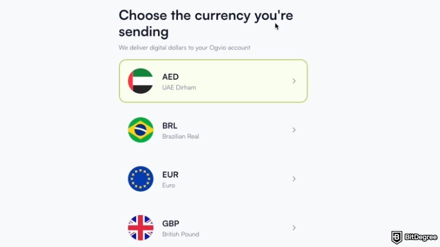 Best bank in the Philippines: choose PHP from the list of currencies on Ogvio.