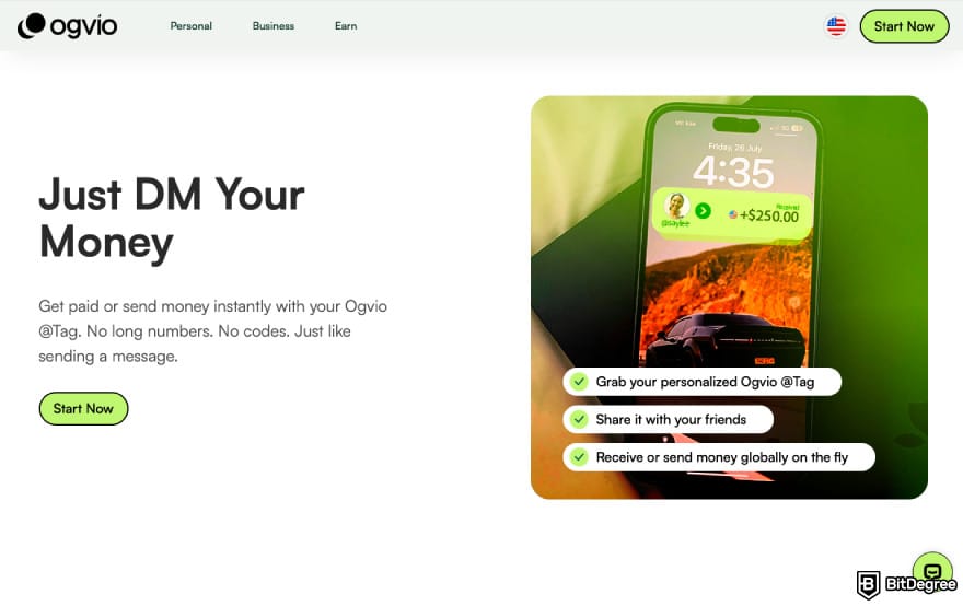Best bank in the Philippines: a screenshot of Ogvio features.