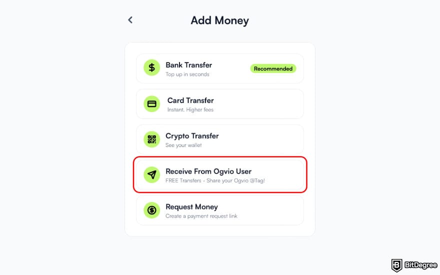 Best bank in Turkey: click [Receive From Ogvio User].
