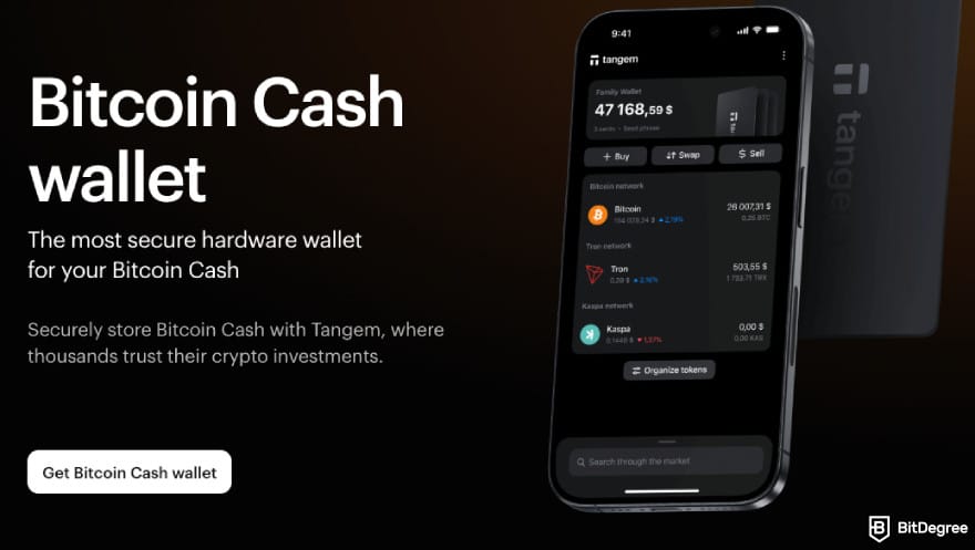 Best Bitcoin Cash wallet: Tangem.