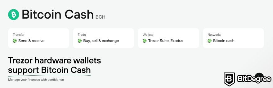 Best Bitcoin Cash wallet: Trezor Safe 5.