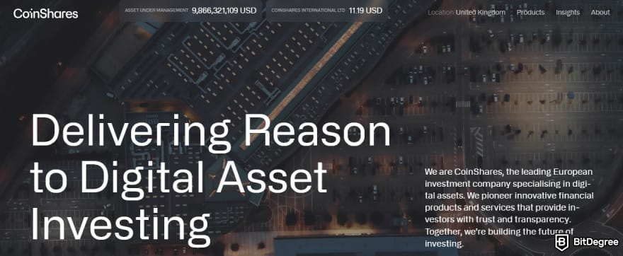 Best Bitcoin ETF UK: CoinShares website.