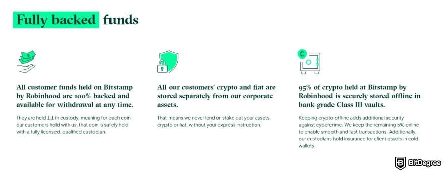 おすすめビットコイン取引所ランキング＆比較ガイド: Bitstamp における資金の安全対策の一覧