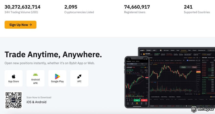 Лучшая Биткоин биржа: статистика Bybit и доступность приложения.