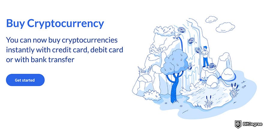 Best Bitcoin exchange: the buy crypto page on Coinmama.