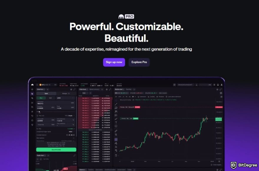Exchange Bitcoin Terbaik: halaman utama Kraken Pro.