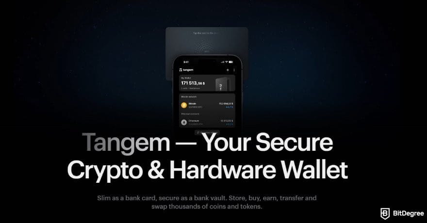 Best Bitcoin wallet Australia: Tangem homepage.