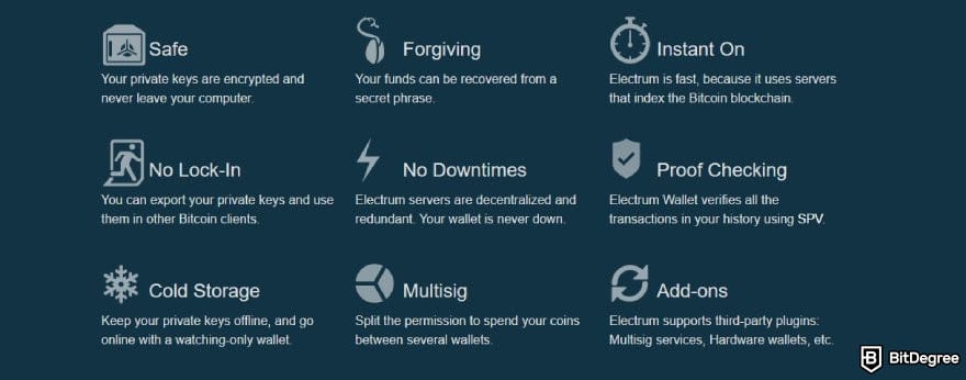 Ví Bitcoin tốt nhất: Các tính năng cốt lõi của Electrum.