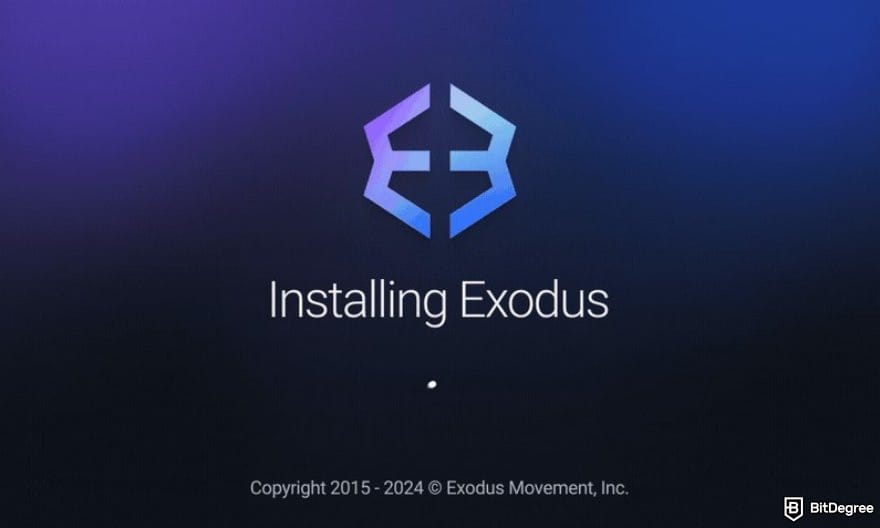 Ví Bitcoin tốt nhất: Màn hình cài đặt Exodus trên Windows.