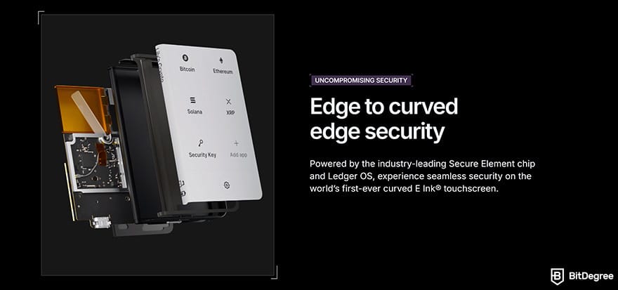 Best Bitcoin wallet: description of Ledger Stax's security features.