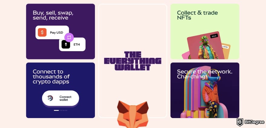 Best BNB wallet: MetaMask displaying its features.