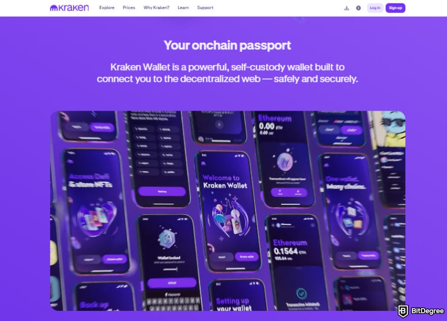 Best Chainlink wallet: Kraken Wallet page.