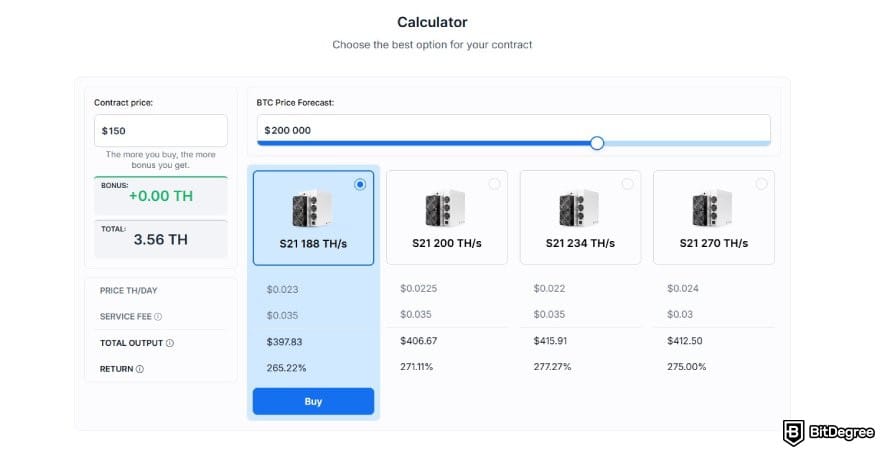 Best cloud mining platforms: ECOS cloud mining contract calculator.