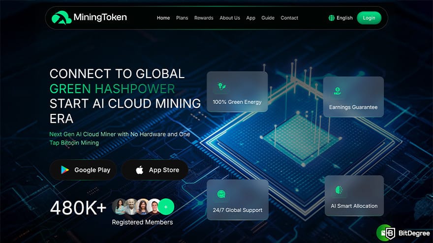 Best cloud mining platform: MiningToken.