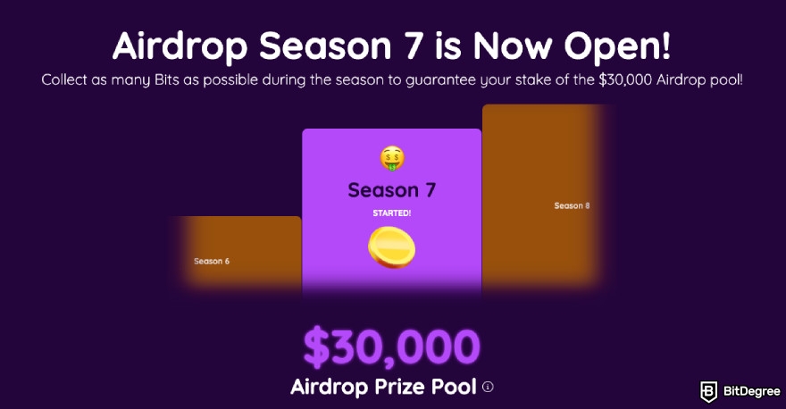 Best community management platform: BitDegree's Airdrop Season 7.