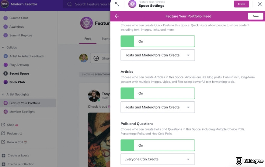 Best community management platform: Polls feature.