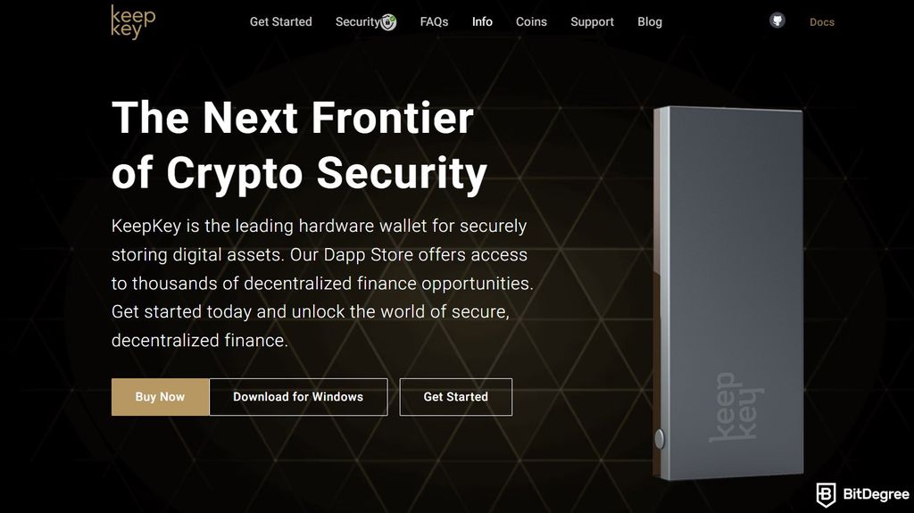Best Cosmos wallet: the KeepKey hardware wallet.