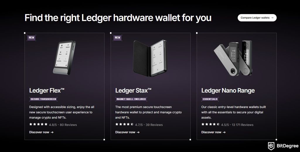 Best Cosmos wallet: Ledger hardware wallets.