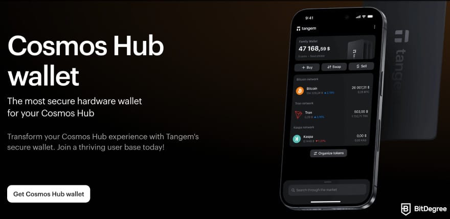 Best Cosmos wallets: Cosmos Hub wallet experience with Tangem.