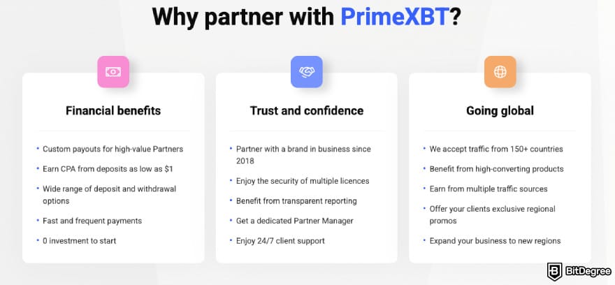 Best crypto affiliate programs: reasons why one might want to partner with PrimeXBT.