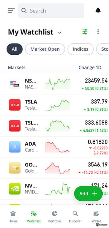 Best crypto app: eToro app stocks.