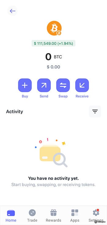 Best crypto app for beginners: Best Wallet activity.