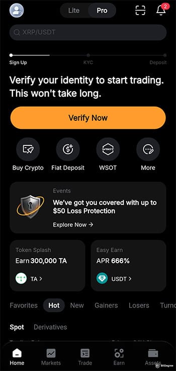 Best crypto app for beginners: ByBit app.